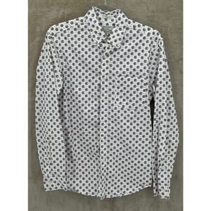 J‎ Crew Shirt Mens Small Slim Purple Floral Stretch Organic Cotton Casual Preppy